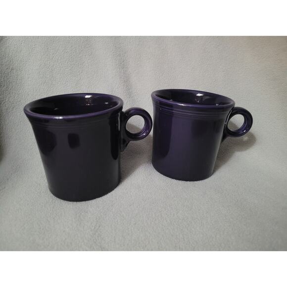 Set 2 Vintage Purple Fiesta Ring Mug Signed Homer Retired - Picture 5 of 8